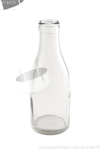 Image of Empty Milk bottle isolated with clipping path