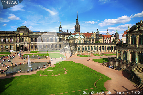 Image of DRESDEN, GERMANY – AUGUST 13, 2016: Tourists walk and visit Dr