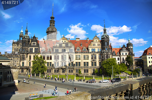 Image of DRESDEN, GERMANY – AUGUST 13, 2016: Tourists walk on Sophienst