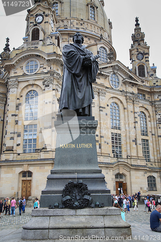 Image of DRESDEN, GERMANY – AUGUST 13, 2016: Frauenkirche (Our Lady chu