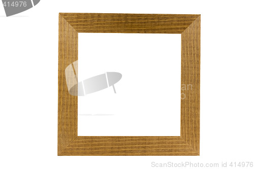 Image of simple wood frame isolated on white, Clipping path