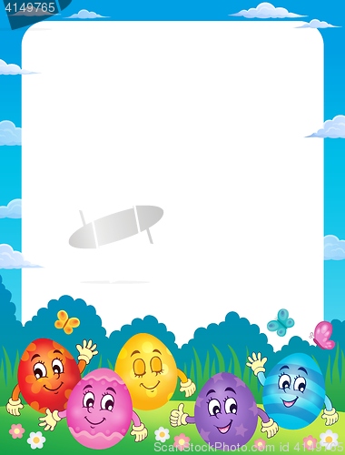 Image of Frame with happy Easter eggs 1