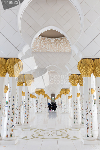 Image of Magnificent interior of Sheikh Zayed Grand Mosque in Abu Dhabi, UAE.