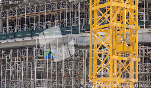 Image of Team of construction worker on construction site.