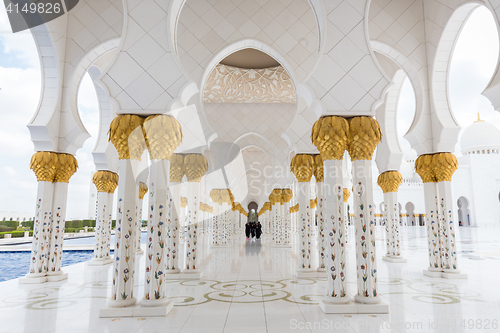 Image of Magnificent interior of Sheikh Zayed Grand Mosque in Abu Dhabi, UAE.