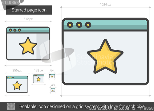 Image of Starred page line icon.