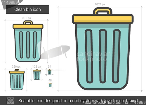 Image of Clean bin line icon.