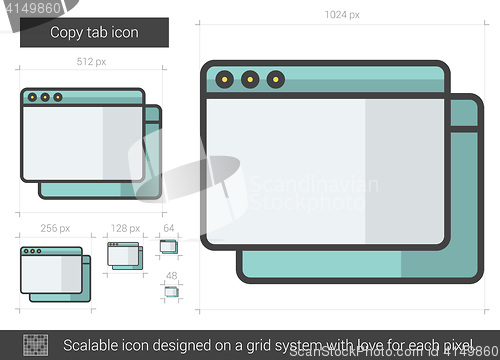 Image of Copy tab line icon.