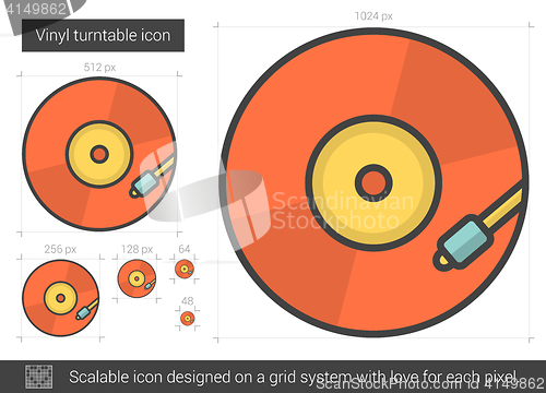 Image of Vinyl turntable line icon.