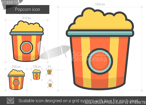 Image of Popcorn line icon.