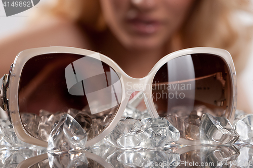 Image of Sunglasses, Glass And Crystals Of Ice