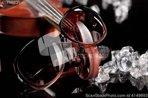 Image of Sunglasses, Violin, Ice And Sunglasses