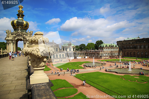 Image of DRESDEN, GERMANY – AUGUST 13, 2016: Tourists walk and visit Dr