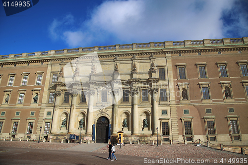 Image of STOCKHOLM, SWEDEN - AUGUST 19, 2016: View of The Royal Palace, l