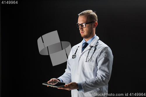 Image of doctor with tablet pc and stethoscope