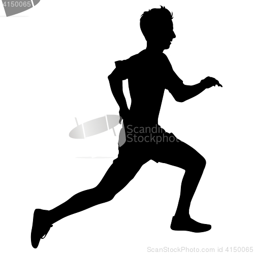 Image of Silhouettes. Runners on sprint, men. illustration