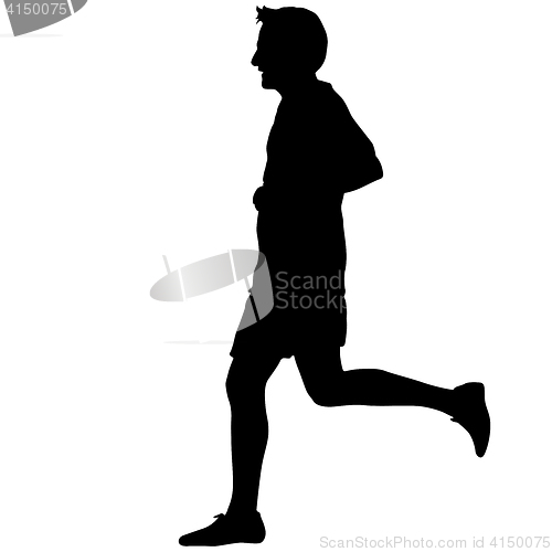 Image of Silhouettes. Runners on sprint, men. illustration