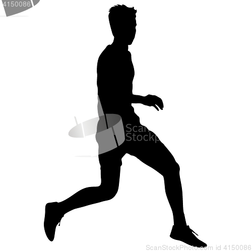 Image of Silhouettes. Runners on sprint, men. illustration