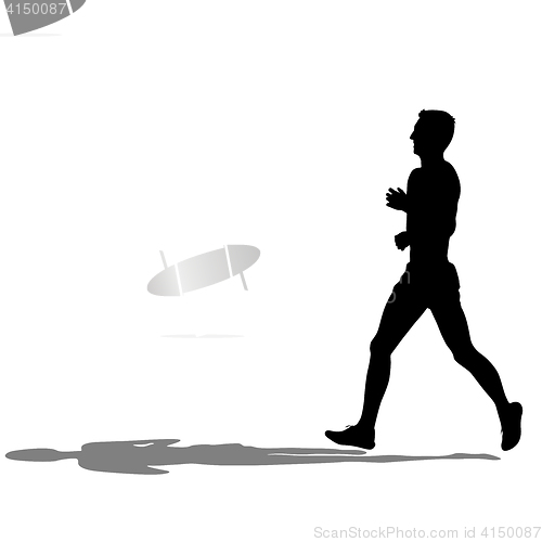 Image of Silhouettes. Runners on sprint, men. illustration