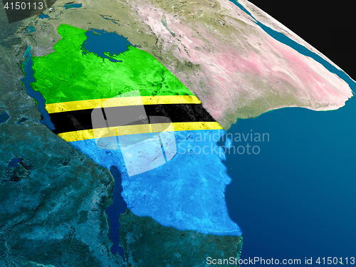 Image of Flag of Tanzania from space