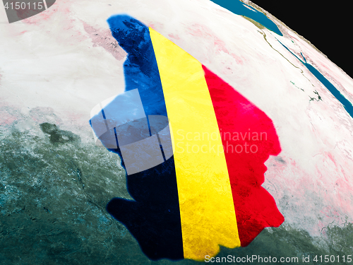 Image of Flag of Chad from space