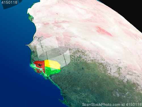 Image of Flag of Guinea-Bissau from space