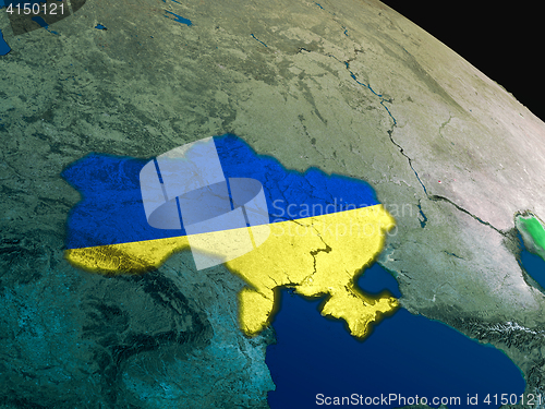 Image of Flag of Ukraine from space