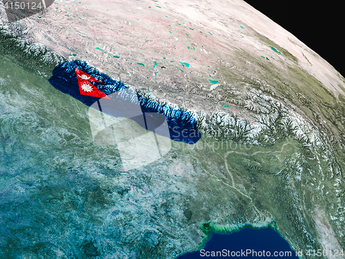 Image of Flag of Nepal from space