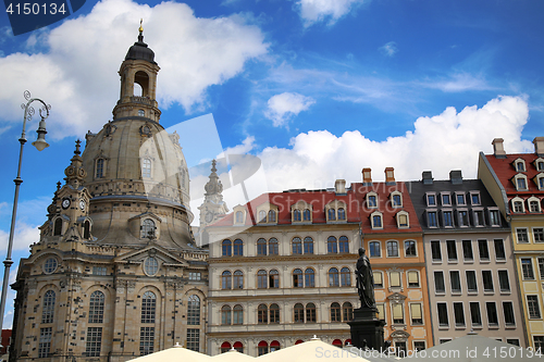 Image of DRESDEN, GERMANY – AUGUST 13, 2016: Neumarkt Square at Frauenk