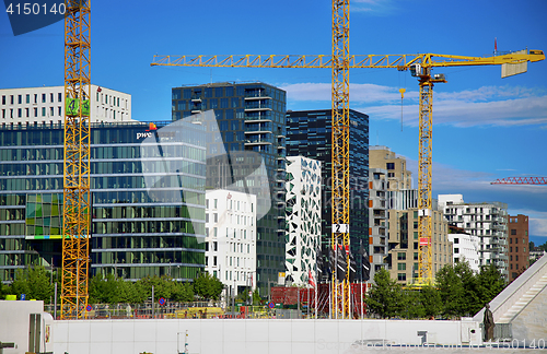 Image of OSLO, NORWAY – AUGUST 17, 2016: A construction site of Bjorvik