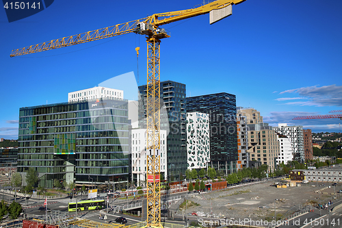 Image of OSLO, NORWAY – AUGUST 17, 2016: A construction site of Bjorvik