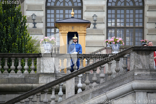 Image of STOCKHOLM, SWEDEN - AUGUST 20, 2016: Swedish Royal Guards of hon