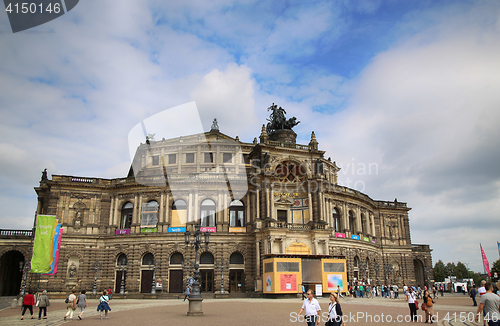 Image of DRESDEN, GERMANY – AUGUST 13, 2016: Tourists walk and visit on