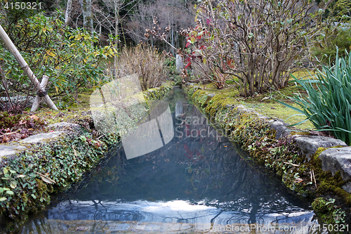 Image of Clean water way or canal in Arashiyama
