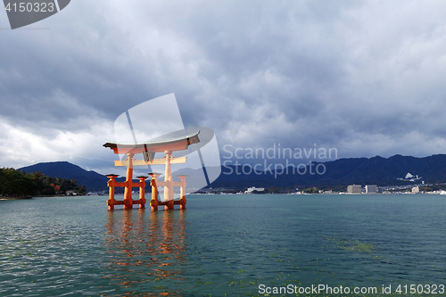 Image of Floating Torii gate in Miyajima, Japan.