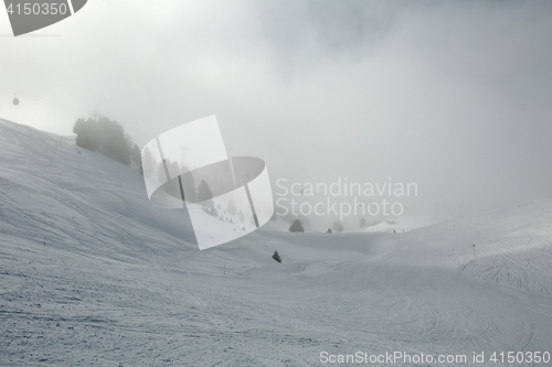 Image of Skiing slopes in fog