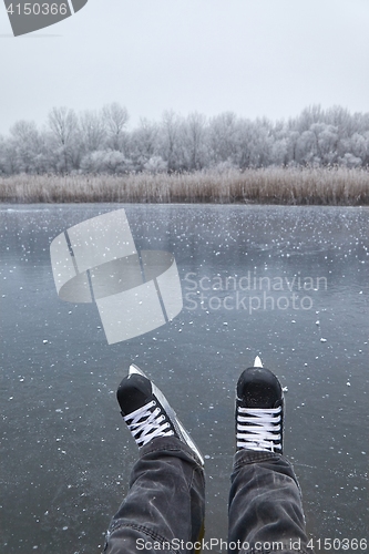 Image of Skating on a lake