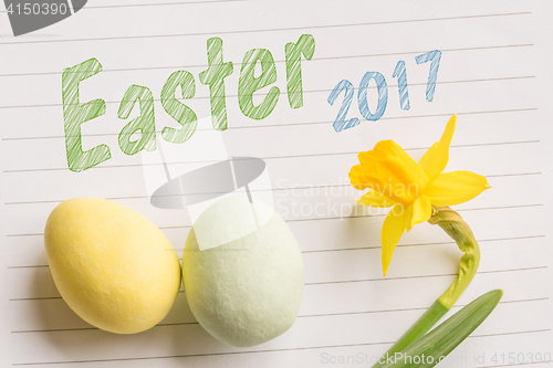 Image of Easter 2017 greeting on linear paper