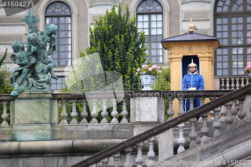 Image of STOCKHOLM, SWEDEN - AUGUST 20, 2016: Swedish Royal Guards of hon