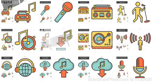 Image of Music line icon set.