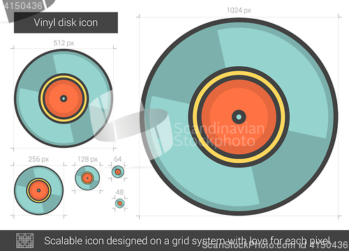 Image of Vinyl disk line icon.