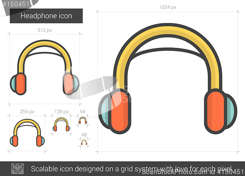 Image of Headphone line icon.