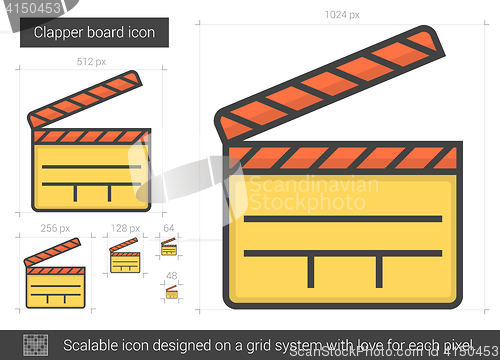 Image of Clapper board line icon.