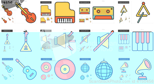 Image of Music line icon set.