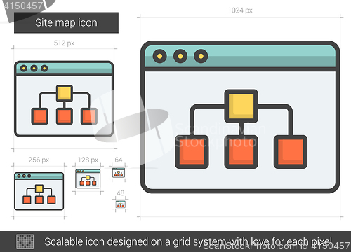 Image of Site map line icon.