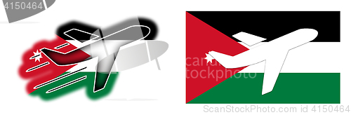 Image of Nation flag - Airplane isolated - Jordan