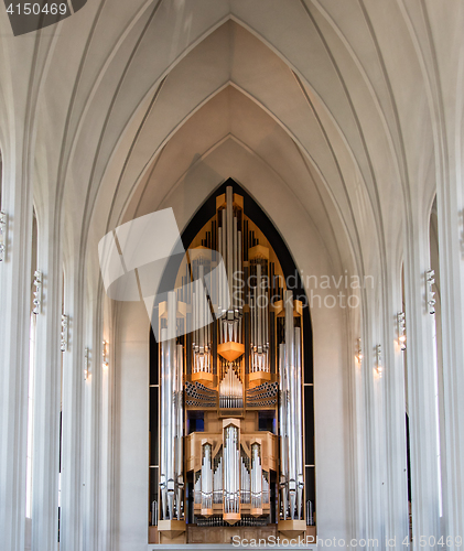 Image of REYKJAVIK, ICELAND - August 2, 2016 : Interior View of the Hallg