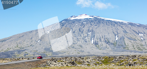 Image of Snaefellsjokull volcano, in the Snaefellsnes peninsula, west Ice