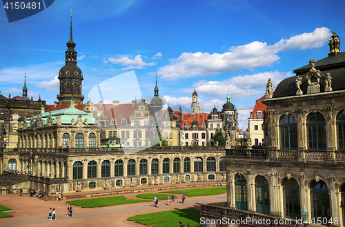 Image of DRESDEN, GERMANY – AUGUST 13, 2016: Tourists walk and visit Dr