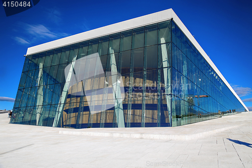 Image of OSLO, NORWAY – AUGUST 17, 2016: Tourist on the Oslo Opera Hous